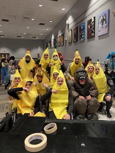 A monkey and his bunch of bananas